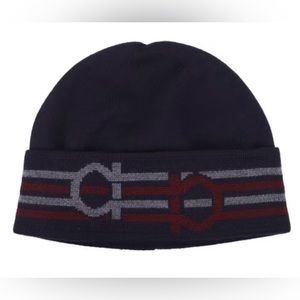 SALVATORE FERRAGAMO NAVY Wool Beanie Hat $430